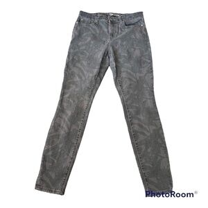 GAP 2014 LEGGING JEANS FLORAL PALM PRINT GRAY MID RISE SIZE 4/27 REGULAR